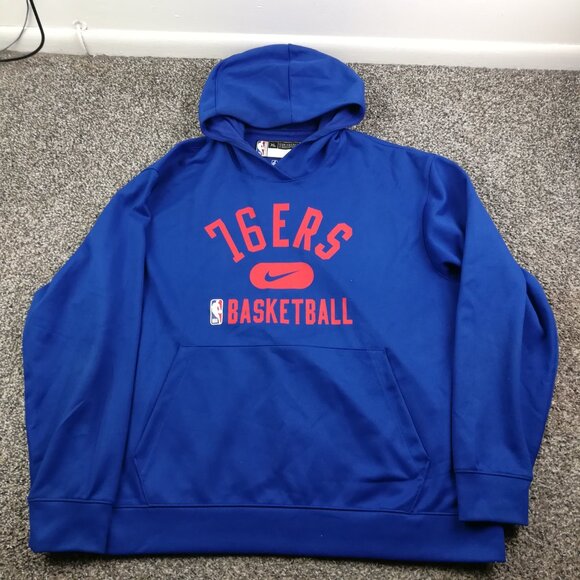 Team Issued 2021 Philadelphia 76ers Hoodie Nike Center Swoosh Sweatshirt Mens XL - Picture 2 of 9
